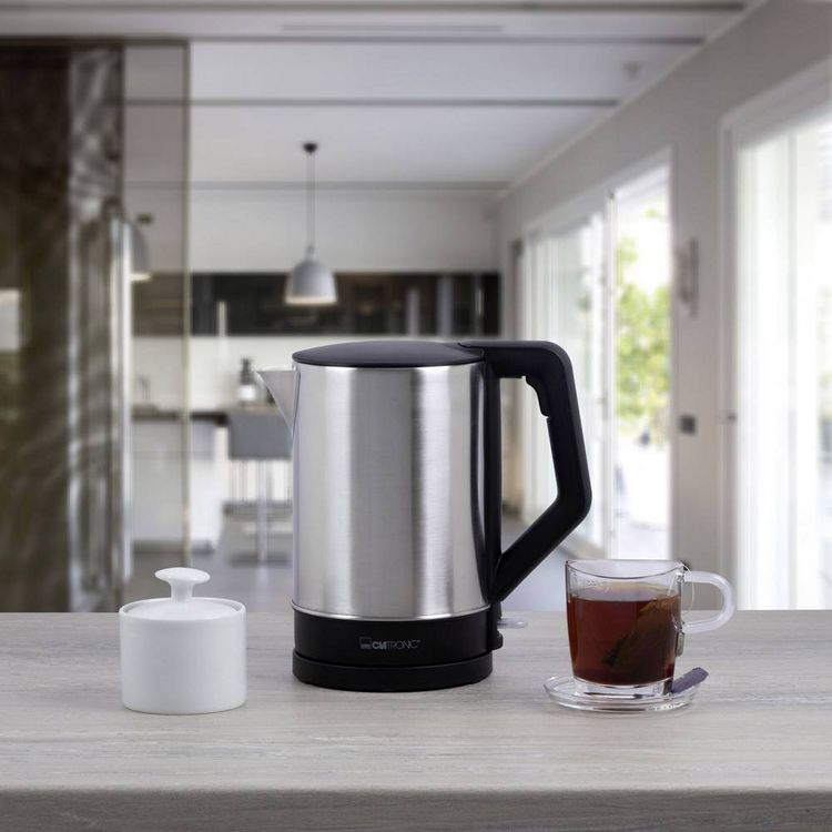 Produktbild: Clatronic WKS 3692schwarz Wasserkocher Edelstahl, Schwarz Fassungsverm&ouml;gen: 1.5l