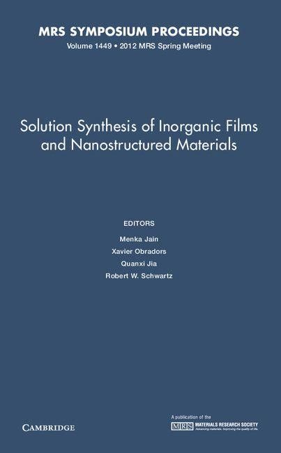 Produktbild: Solution Synthesis of Inorganic Films and Nanostructured Materials