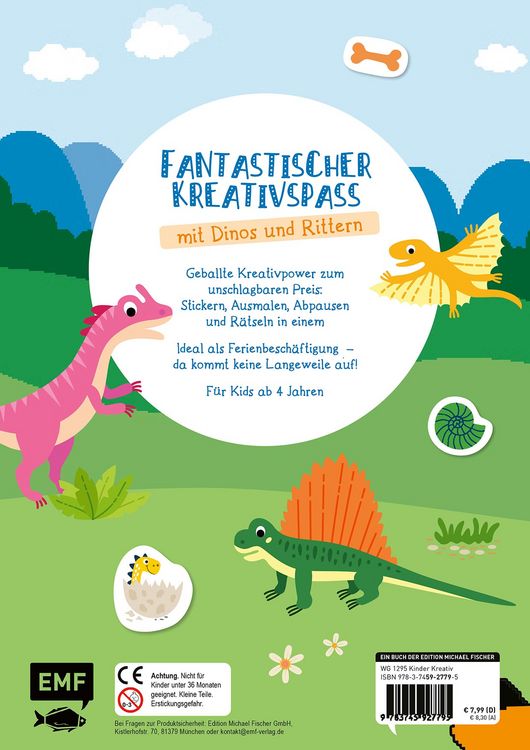Produktbild: Mein bunter XXL-Ferienspa&szlig;: Dinos und Ritter &ndash; 3 Kreativb&uuml;cher im Bundle