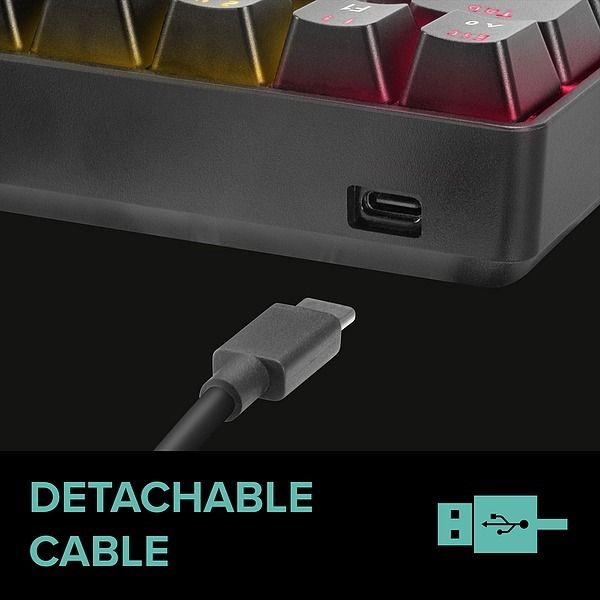 Produktbild: SPEEDLINK ATMOS RGB Rainbow Mechanical 60% Gaming Keyboard with brown switches, black - DE layout