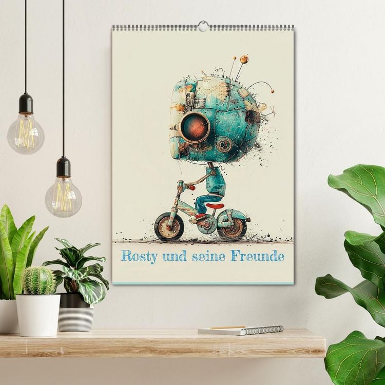 Produktbild: Rosty und seine Freunde (Wandkalender 2026 DIN A2 hoch), CALVENDO Monatskalender