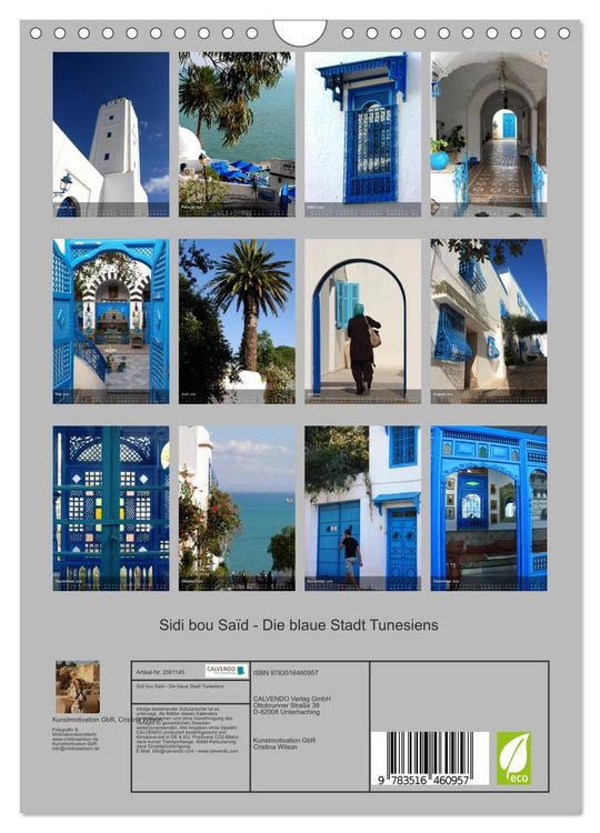Produktbild: Sidi bou Sa&iuml;d - Die blaue Stadt Tunesiens (Wandkalender 2026 DIN A4 hoch), CALVENDO Monatskalender