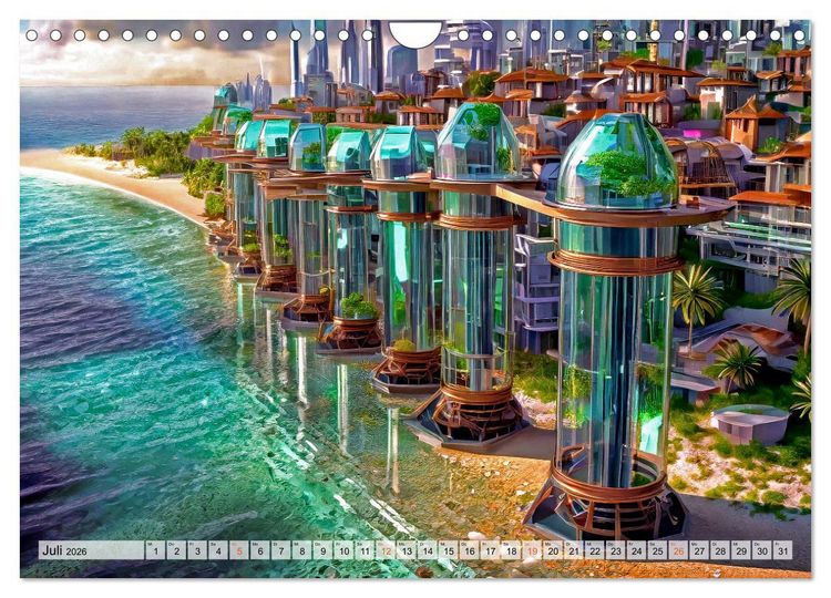 Produktbild: Stadtarchitektur, futuristisch-fantastisch (Wandkalender 2026 DIN A4 quer), CALVENDO Monatskalender