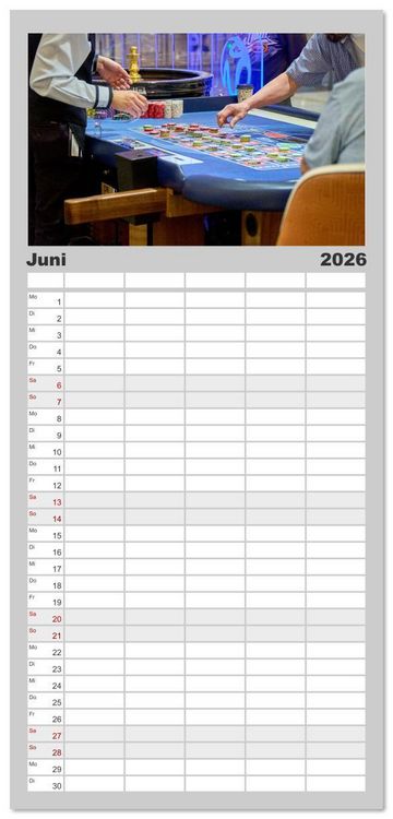 Produktbild: Familienplaner 2026 - Las Vegas Nightlife - Neonlichter, Casinos und unvergessliche N&auml;chte mit 5 Spalten (Wandkalender, 21 x 45 cm) CALVENDO