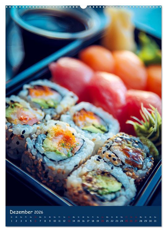 Produktbild: Sushi Kalender - Japanisches Essen f&uuml;r Sushi Liebhaber (hochwertiger Premium Wandkalender 2026 DIN A2 hoch), Kunstdruck in Hochglanz