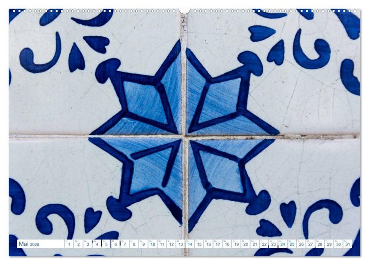 Produktbild: Fliesen von Lissabon (hochwertiger Premium Wandkalender 2026 DIN A2 quer), Kunstdruck in Hochglanz