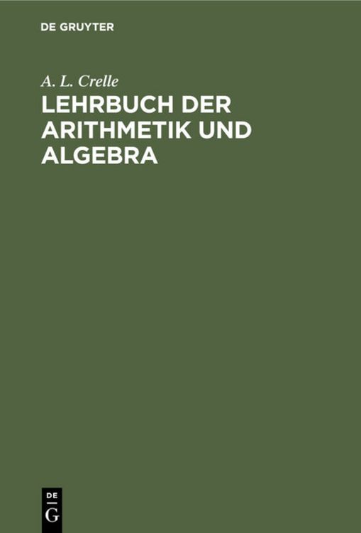Produktbild: Lehrbuch der Arithmetik und Algebra