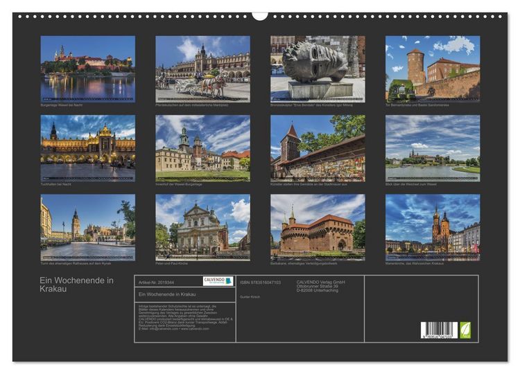 Produktbild: Ein Wochenende in Krakau (Wandkalender 2026 DIN A2 quer), CALVENDO Monatskalender