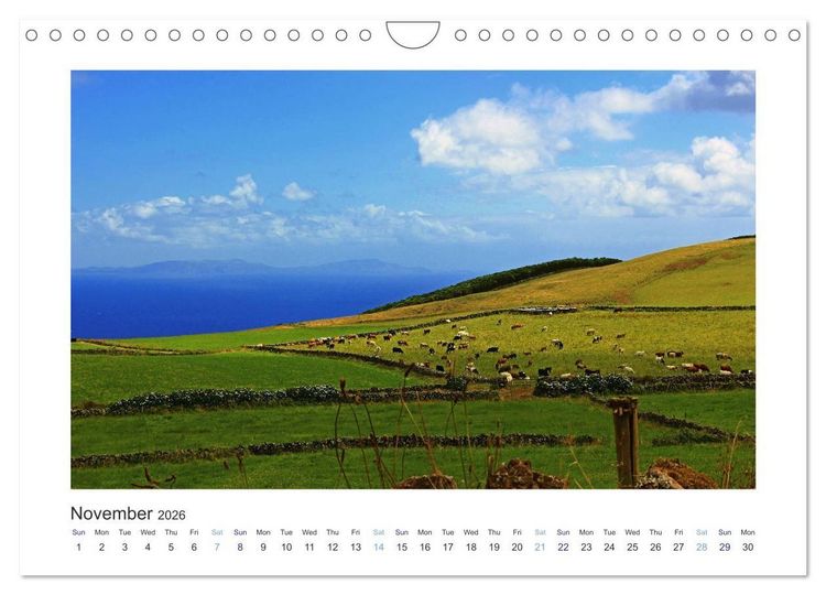 Produktbild: Sao Jorge Island of the Azores - fantastic fajas on the greenest island of Portugal (Wall Calendar 2026 DIN A4 landscape), CALVENDO 12 Month Wall Calendar