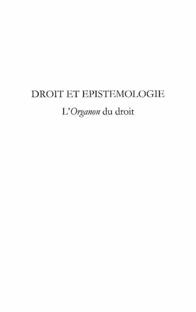 Produktbild: Droit et epistemologie - l'organon du droit