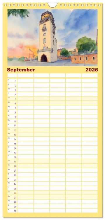Produktbild: Familienplaner 2026 - DOCUMENTA-Stadt Kassel mit 5 Spalten (Wandkalender, 21 x 45 cm) CALVENDO