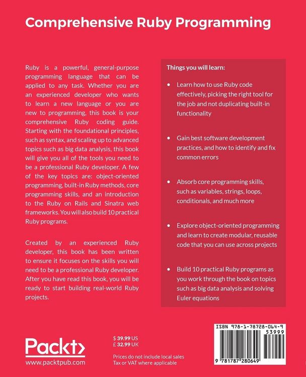 Produktbild: Comprehensive Ruby Programming