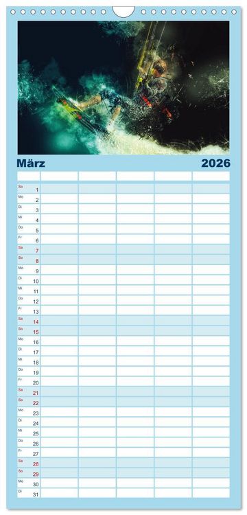 Produktbild: Familienplaner 2026 - Kitesurfen extrem cool mit 5 Spalten (Wandkalender, 21 x 45 cm) CALVENDO