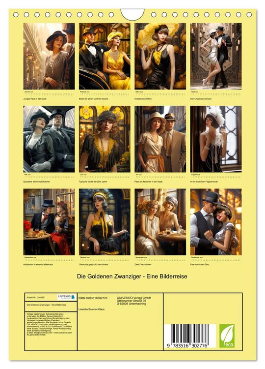 Produktbild: Die Goldenen Zwanziger - Eine Bilderreise (Wandkalender 2026 DIN A4 hoch), CALVENDO Monatskalender
