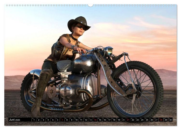 Produktbild: Frauen und Traumbikes (hochwertiger Premium Wandkalender 2026 DIN A2 quer), Kunstdruck in Hochglanz