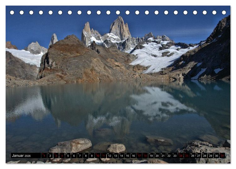 Produktbild: Patagonien mit Feuerland (Tischkalender 2026 DIN A5 quer), CALVENDO Monatskalender