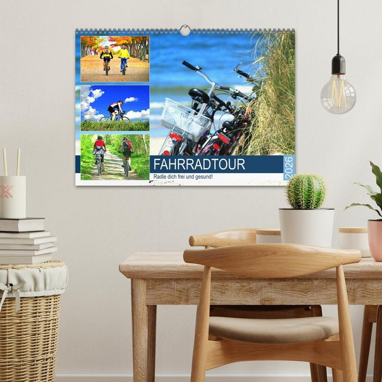 Produktbild: Fahrradtour. Radle dich frei und gesund! (Wandkalender 2026 DIN A3 quer), CALVENDO Monatskalender
