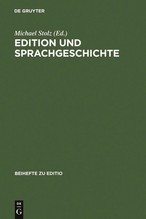 Produktbild: Edition und Sprachgeschichte
