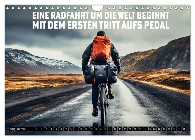 Produktbild: Faszination Fahrrad - coole Spr&uuml;che (Wandkalender 2026 DIN A4 quer), CALVENDO Monatskalender