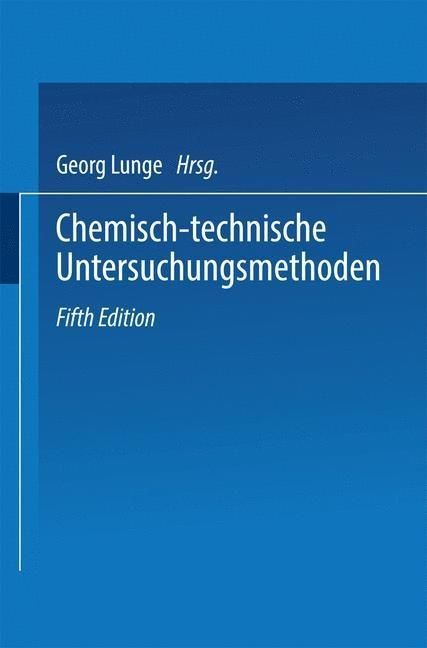 Produktbild: Chemisch-technische Untersuchungsmethoden