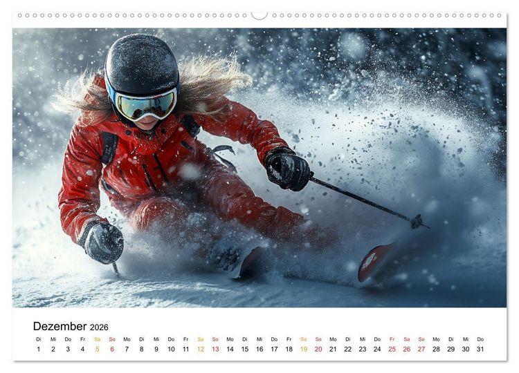 Produktbild: Kufen, Ski & Snowboard (hochwertiger Premium Wandkalender 2026 DIN A2 quer), Kunstdruck in Hochglanz