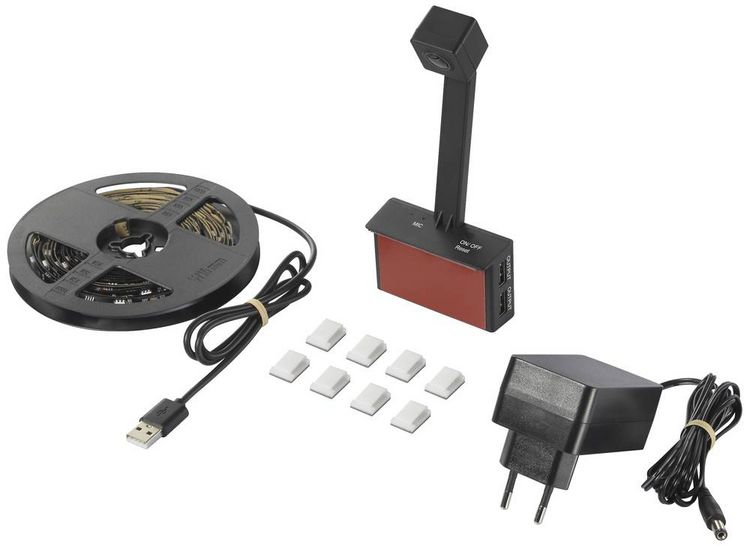 Produktbild: TV01RGB LED-Lichtleisten-Komplettset mit USB-Anschluss 230V 5.29m RGB 1St.