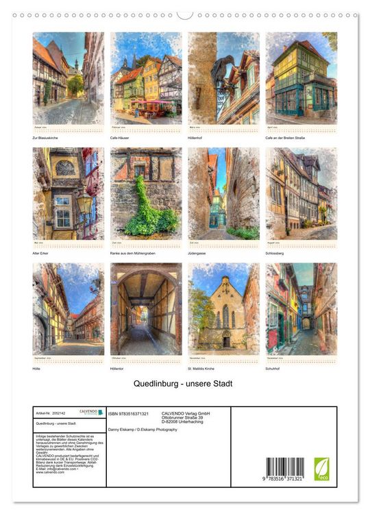 Produktbild: Quedlinburg - unsere Stadt (Wandkalender 2026 DIN A2 hoch), CALVENDO Monatskalender