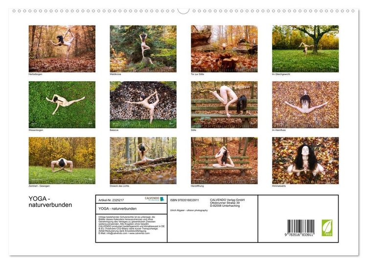 Produktbild: YOGA - naturverbunden (hochwertiger Premium Wandkalender 2027 DIN A2 quer), Kunstdruck in Hochglanz