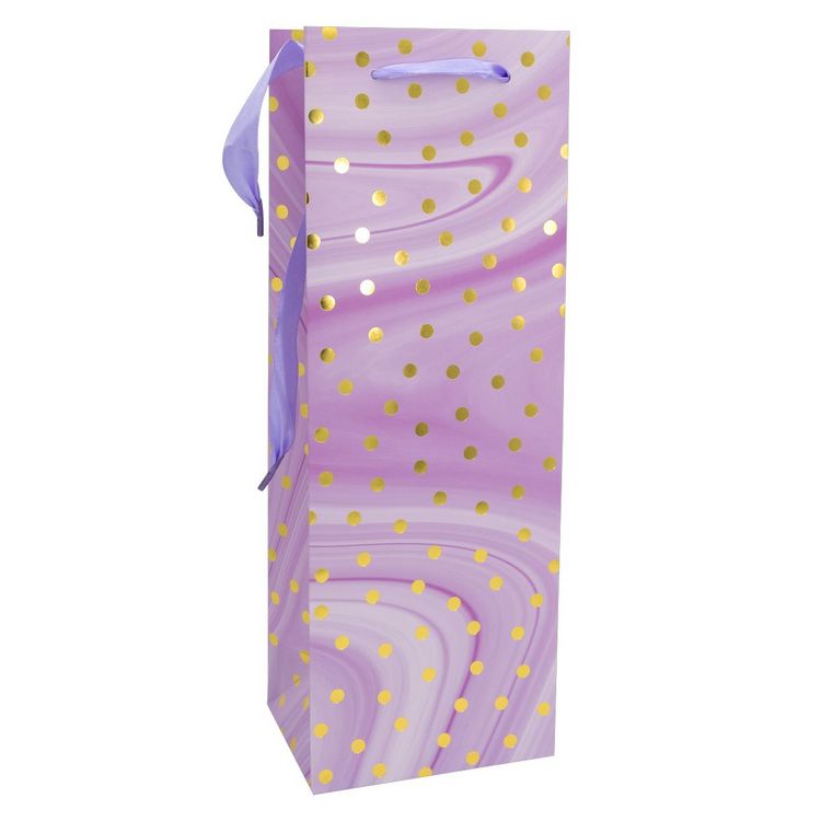 Produktbild: Idena Flaschentasche Dot lila/gold 12x35x9cm