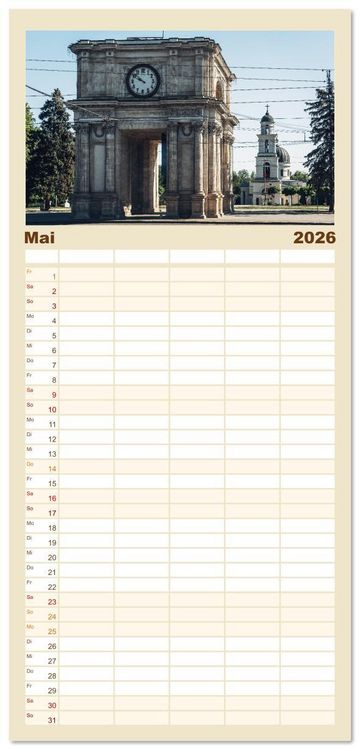 Produktbild: Familienplaner 2026 - Republik Moldawien - Das s&uuml;dosteurop&auml;ische Kleinod mit 5 Spalten (Wandkalender, 21 x 45 cm) CALVENDO