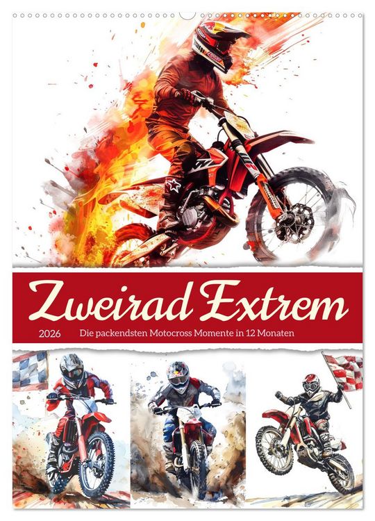 Produktbild: Zweirad Extrem (Wandkalender 2026 DIN A2 hoch), CALVENDO Monatskalender
