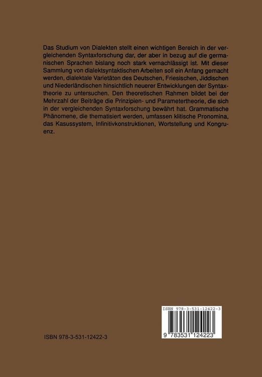 Produktbild: Dialektsyntax