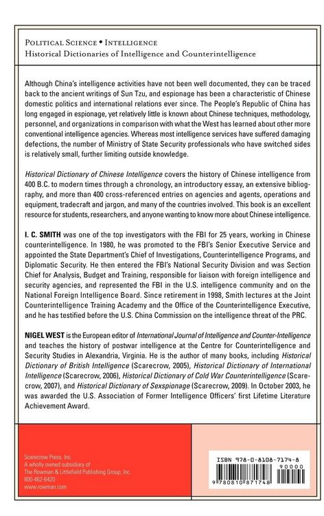 Produktbild: Historical Dictionary of Chinese Intelligence