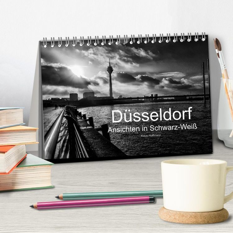 Produktbild: D&uuml;sseldorf Ansichten in Schwarz-Wei&szlig; (Tischkalender 2027 DIN A5 quer), CALVENDO Monatskalender