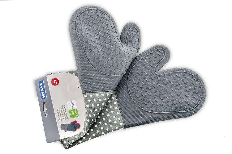 Produktbild: Topfhandschuhe Silikon Grau, 1 Paar