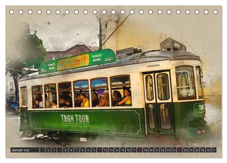 Produktbild: Traumhaftes Lissabon (Tischkalender 2026 DIN A5 quer), CALVENDO Monatskalender
