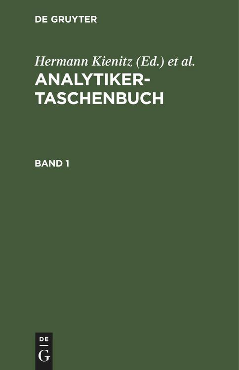 Produktbild: Analytiker-Taschenbuch. Band 1