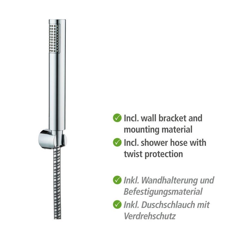 Produktbild: Mod. Basic Line Duschkopf Set Wanne, 3-teilig, klassische Stab-Handbrause
