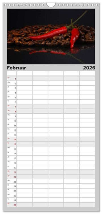 Produktbild: Familienplaner 2026 - Hot Chili K&uuml;chen Kalender mit 5 Spalten (Wandkalender, 21 x 45 cm) CALVENDO