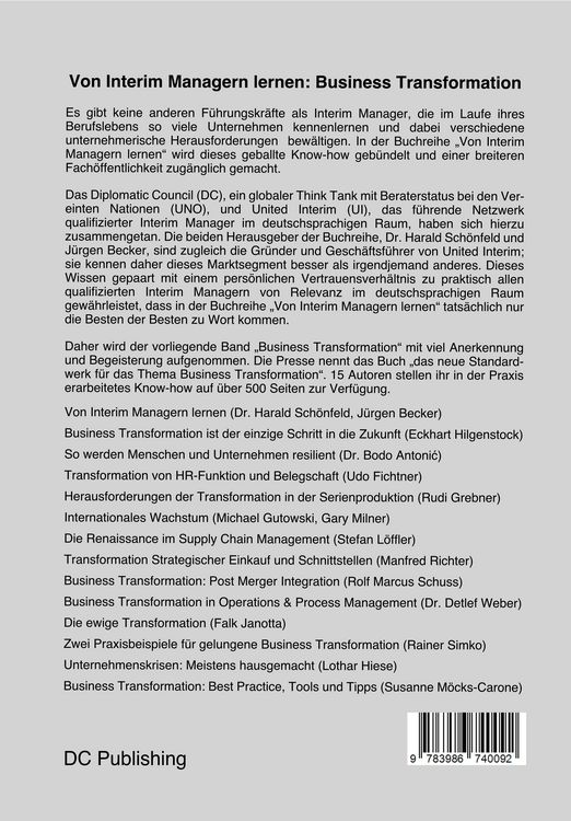 Produktbild: Business Transformation: Interim Manager berichten aus der Praxis