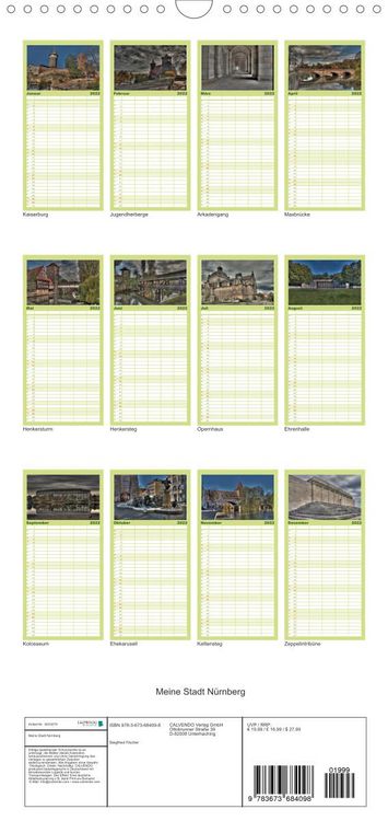 Produktbild: Familienplaner Meine Stadt N&uuml;rnberg (Wandkalender 2022 , 21 cm x 45 cm, hoch)