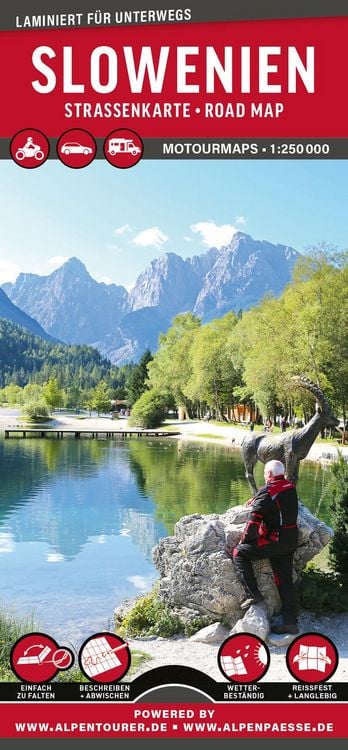 Produktbild: MoTourMaps Slowenien (Julische Alpen &bull; Karawanken) Auto- und Motorradkarte 1:250.000