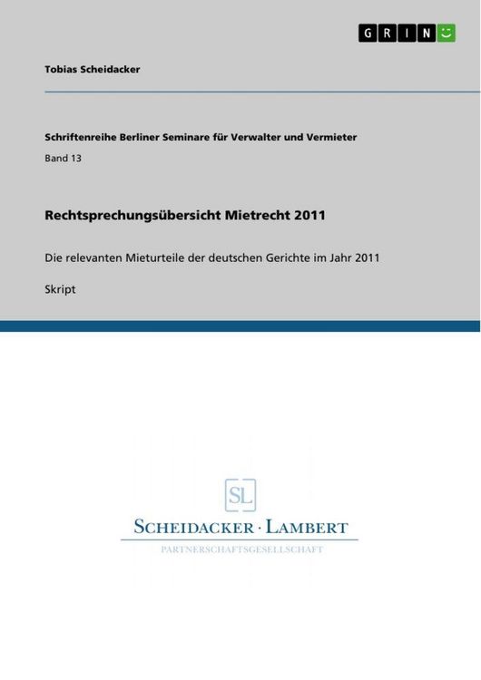 Produktbild: Rechtsprechungs&uuml;bersicht Mietrecht 2011