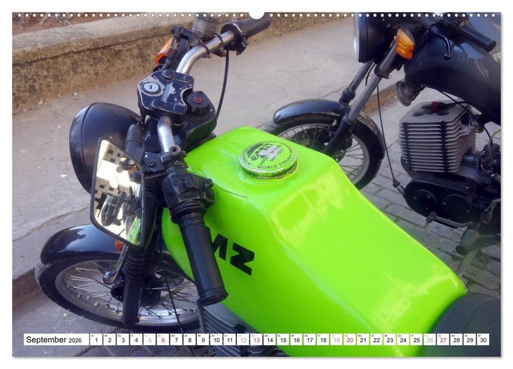 Produktbild: MZ - Ein Motorrad aus der DDR in Kuba (Wandkalender 2026 DIN A2 quer), CALVENDO Monatskalender