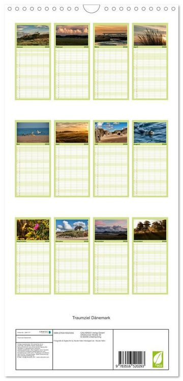 Produktbild: Familienplaner 2026 - Traumziel D&auml;nemark mit 5 Spalten (Wandkalender, 21 x 45 cm) CALVENDO