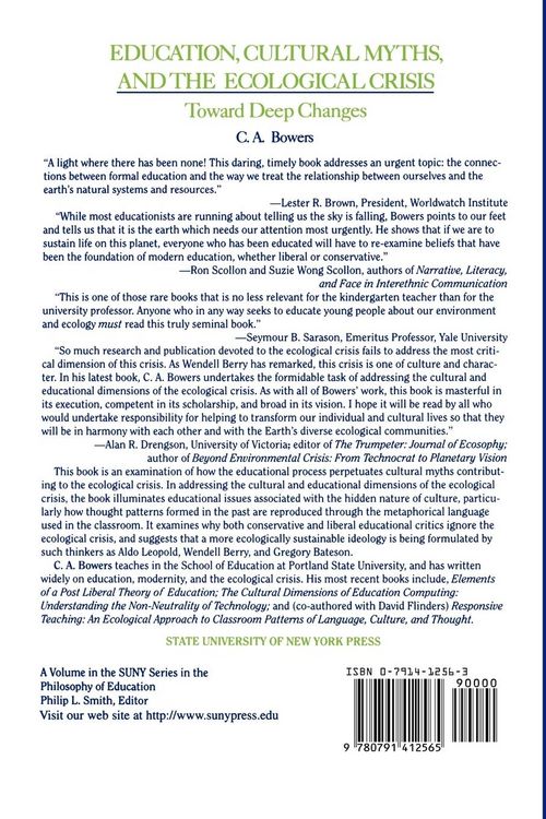 Produktbild: Education, Cultural Myths, and the Ecological Crisis