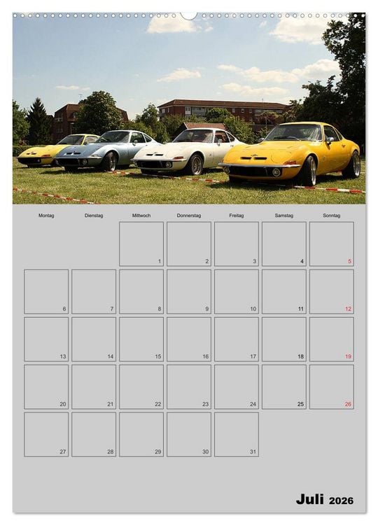 Produktbild: Opel GT Terminplaner (hochwertiger Premium Wandkalender 2026 DIN A2 hoch), Kunstdruck in Hochglanz