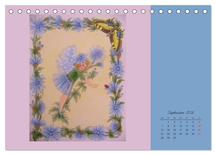 Produktbild: Blumen Elfen (Tischkalender 2026 DIN A5 quer), CALVENDO Monatskalender