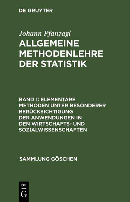 Produktbild: Elementare Methoden unter besonderer Ber&uuml;cksichtigung der Anwendungen in den Wirtschafts- und Sozialwissenschaften