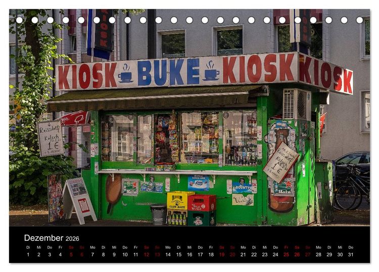 Produktbild: K&ouml;lsche Veedelskultur. B&uuml;dchen, Kioske und Trinkhallen. (Tischkalender 2026 DIN A5 quer), CALVENDO Monatskalender